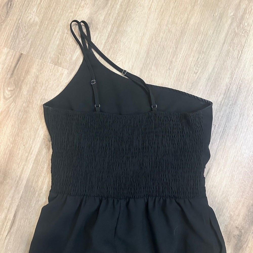 PRETTYGARDEN Jumpsuit Women Size M Black One Shoulder Wide Leg Elegant Formal - Picture 4 of 16